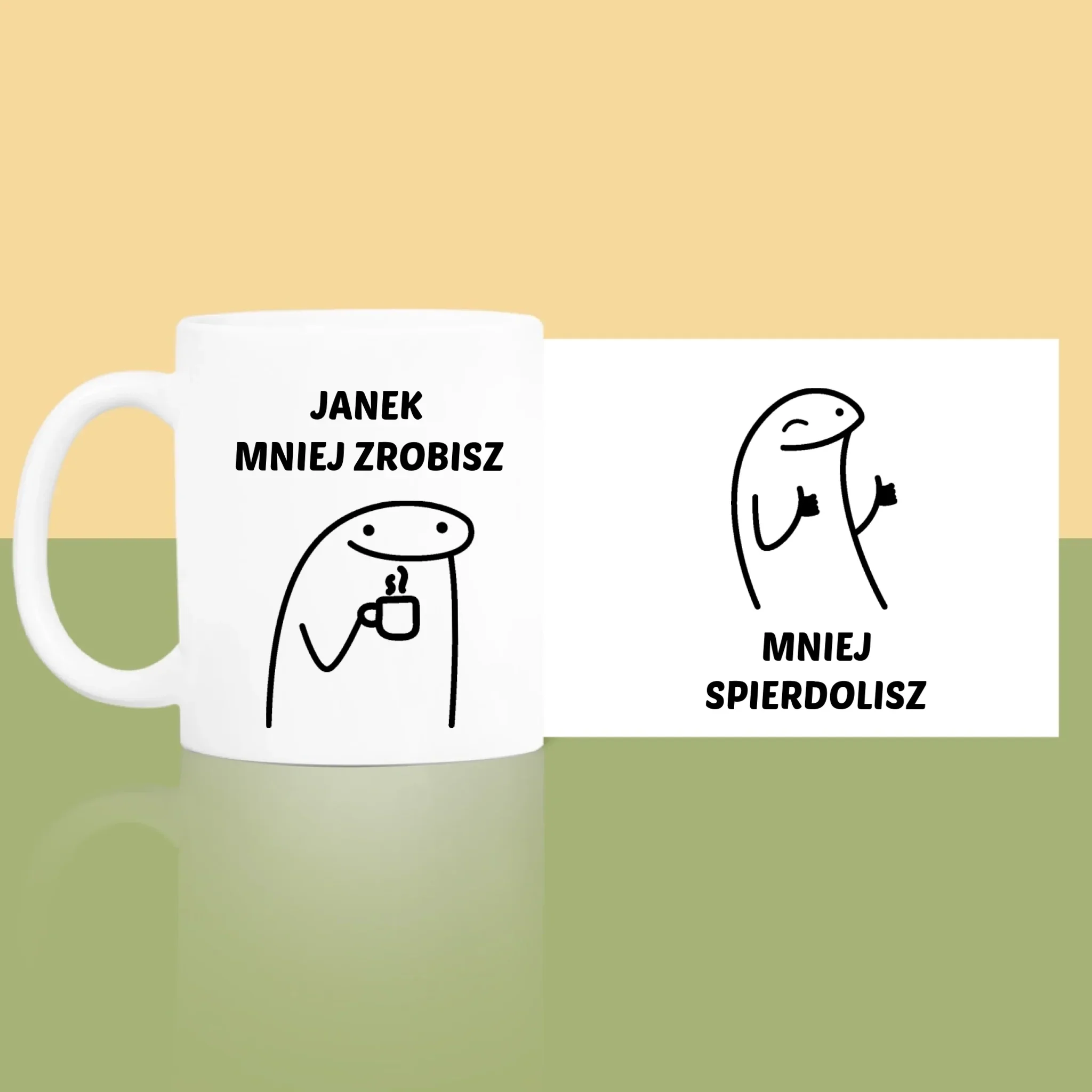 Bez Cenzury: Mniej Zrobisz - Kubek z Nadrukiem - Image 3