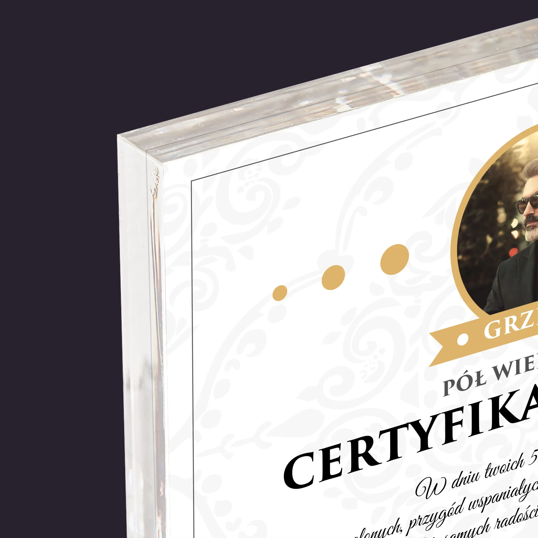 Certyfkat: Certyfikat 50-Latka - Blok Akrylowy z Nadrukiem (Poziom) - Image 4