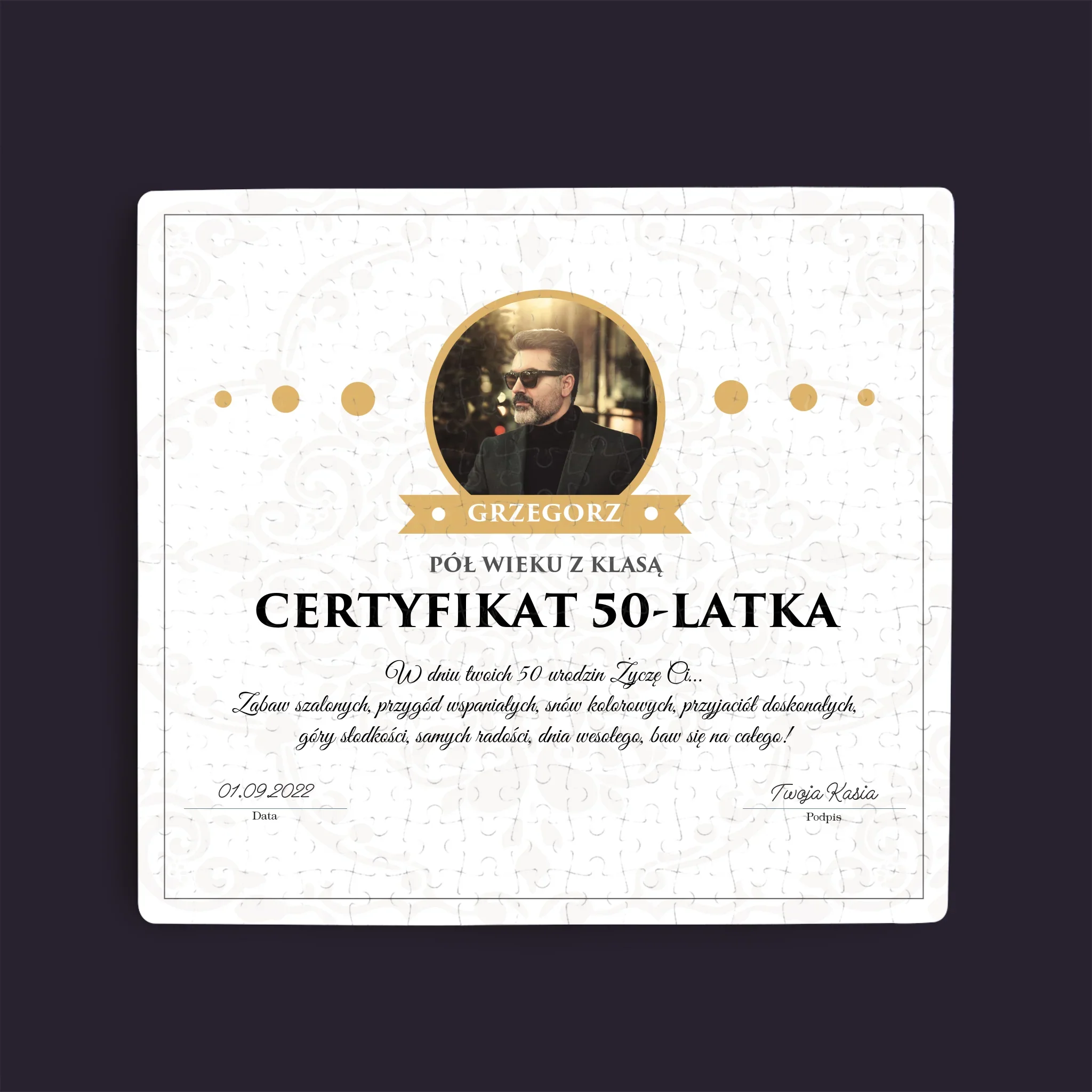 Certyfkat: Certyfikat 50-Latka - Personalizowane Puzzle - Image 3