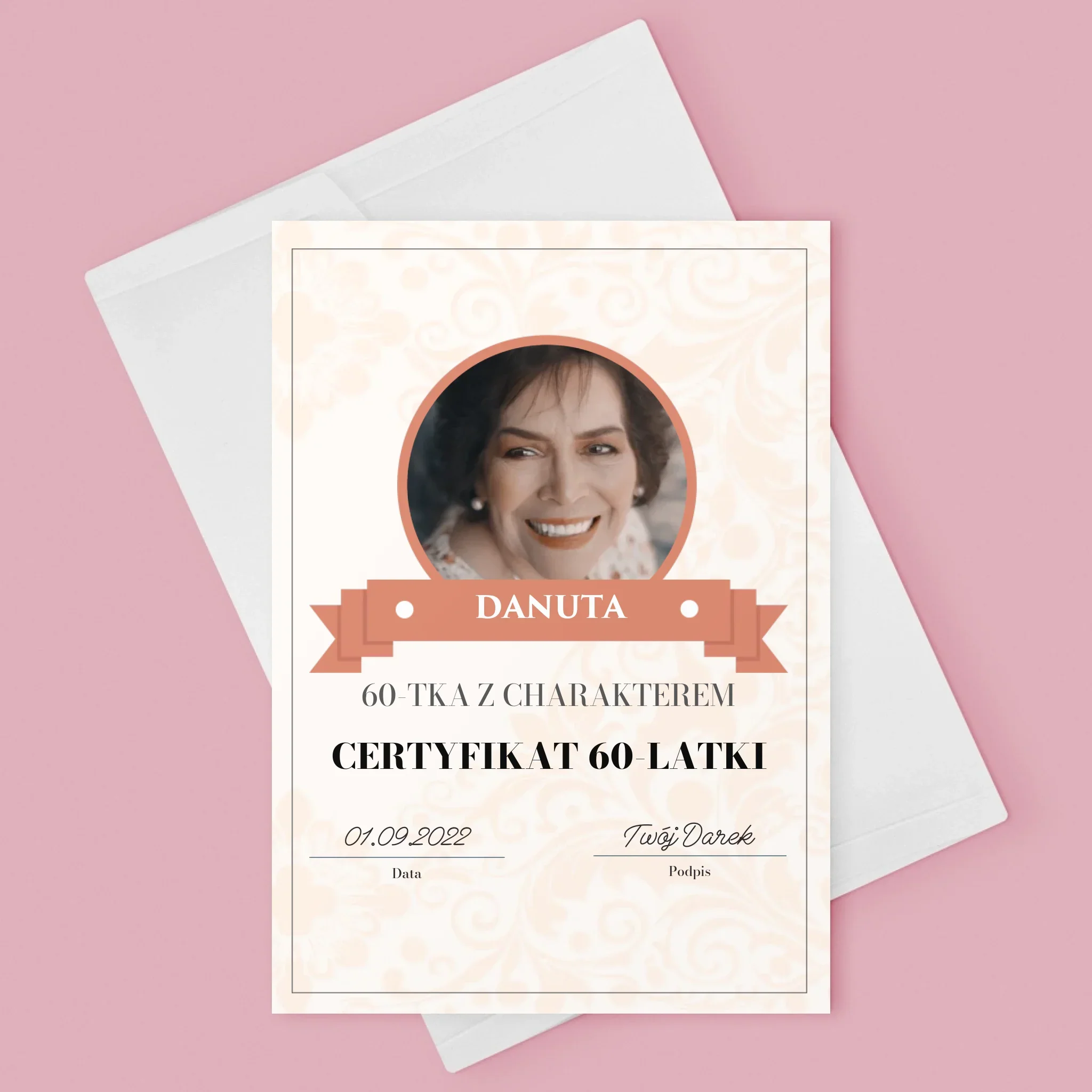 Certyfkat: Certyfikat 60-Latki - Kartka z Życzeniami - Image 3