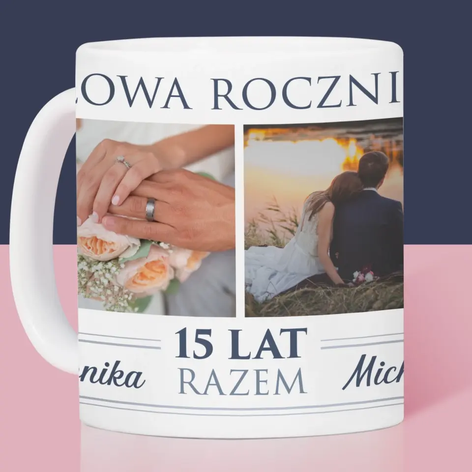 Fotokolaż: 15 Lat Razem - Kubek z Nadrukiem - Image 2