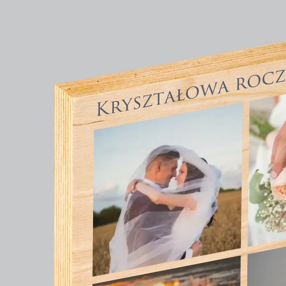 Fotokolaż: 15 Lat Razem - Wydruk Na Drewnie - Image 4