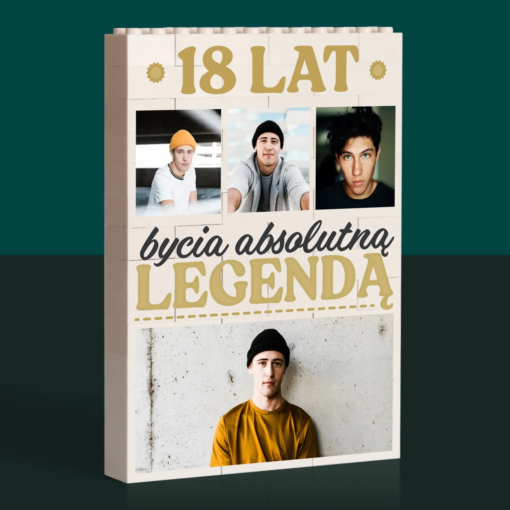 Fotokolaż: 18 Lat Bycia Legendą - Klocki LEGO z Nadrukiem