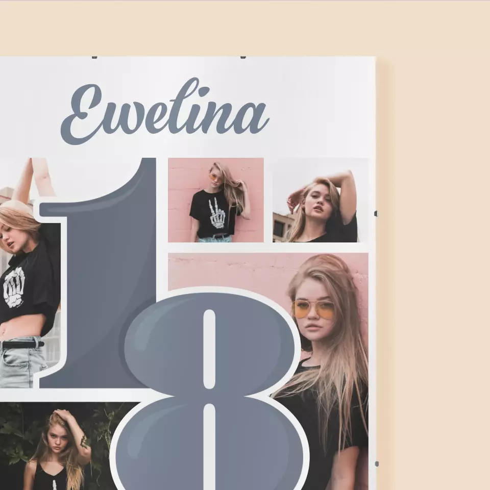Fotokolaż: 18 Najpiękniejsze Chwile - Personalizowany Plakat - Image 3