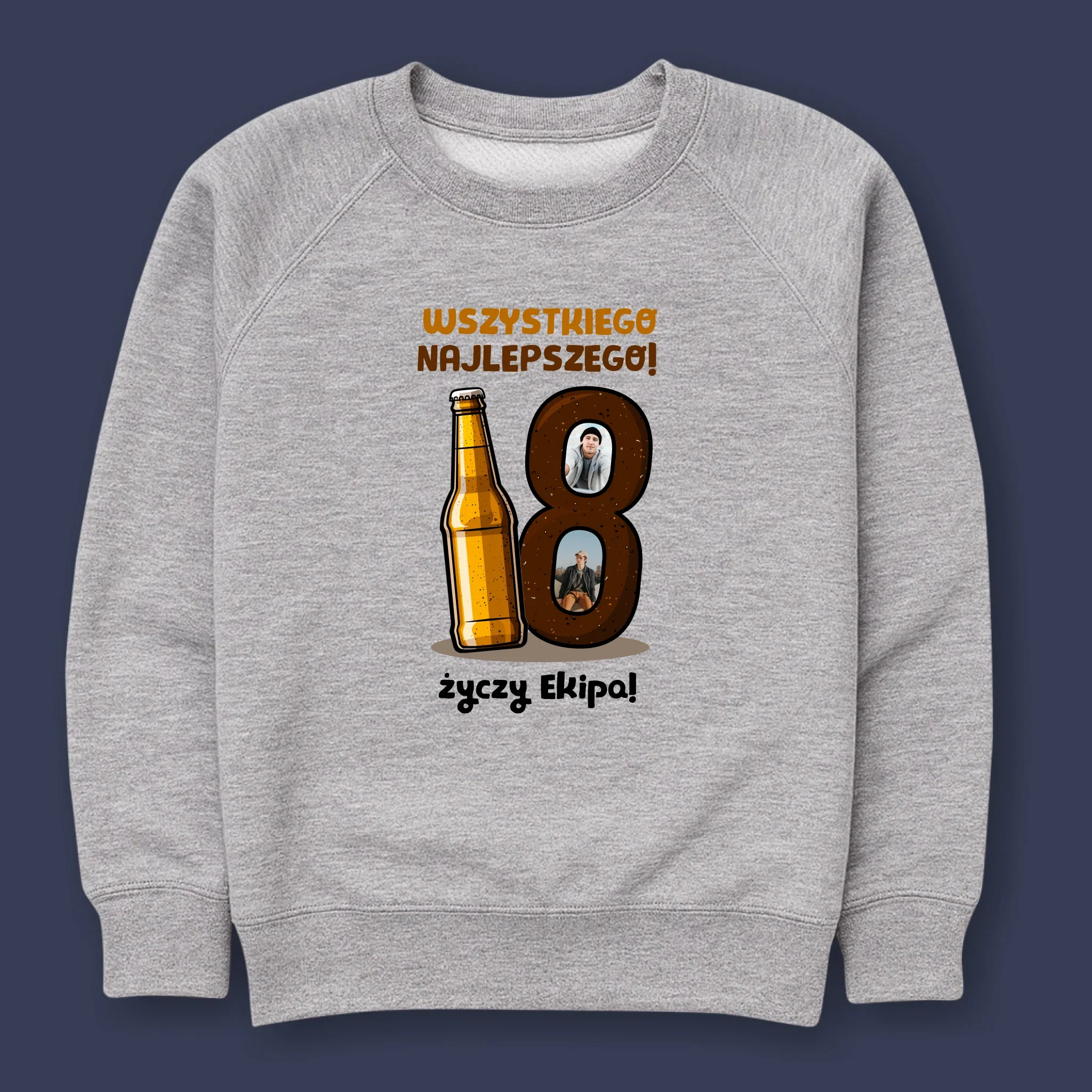 Fotokolaż: 18 Piwo - Bluza Męska z Kapturem - Image 10
