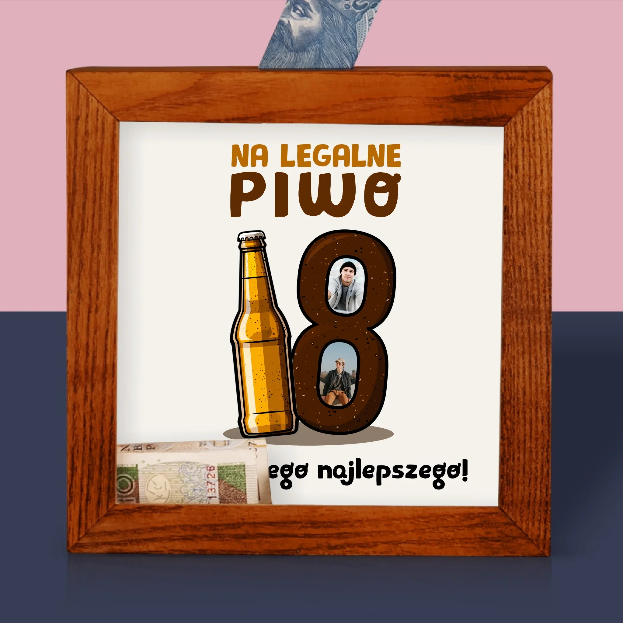 Fotokolaż: 18 Piwo - Drewniana Skarbonka - Image 2