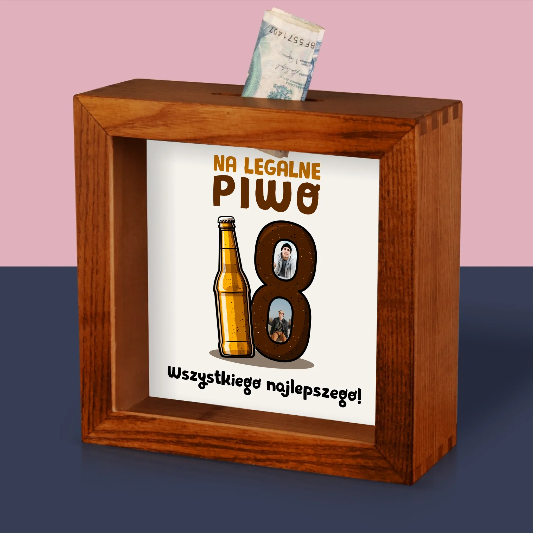Fotokolaż: 18 Piwo - Drewniana Skarbonka - Image 4