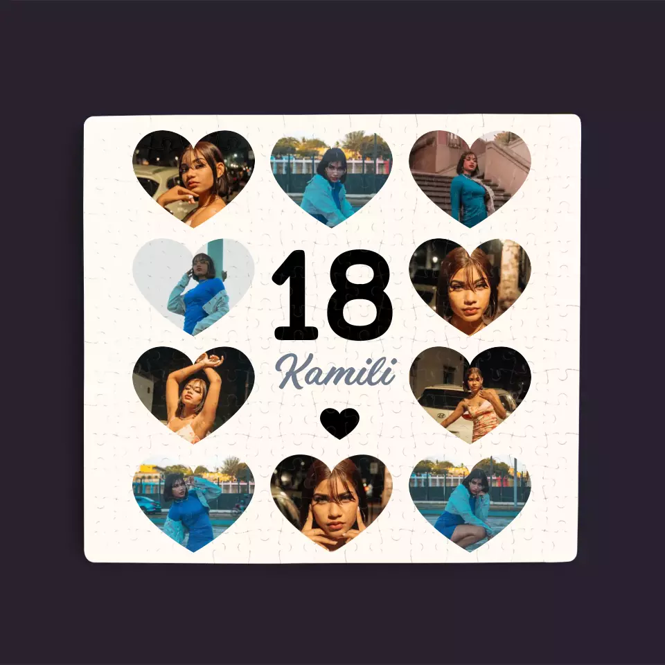 Fotokolaż: 18 Serca - Personalizowane Puzzle - Image 3