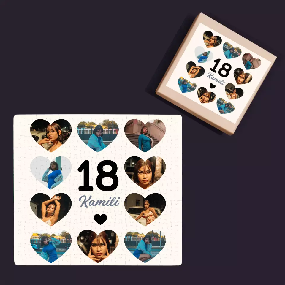 Fotokolaż: 18 Serca - Personalizowane Puzzle - Image 4