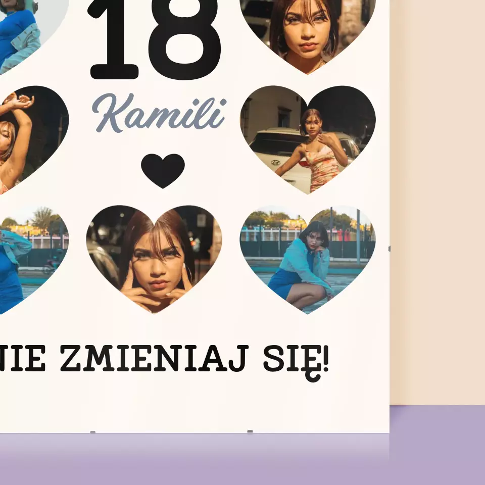 Fotokolaż: 18 Serca - Personalizowany Plakat - Image 2