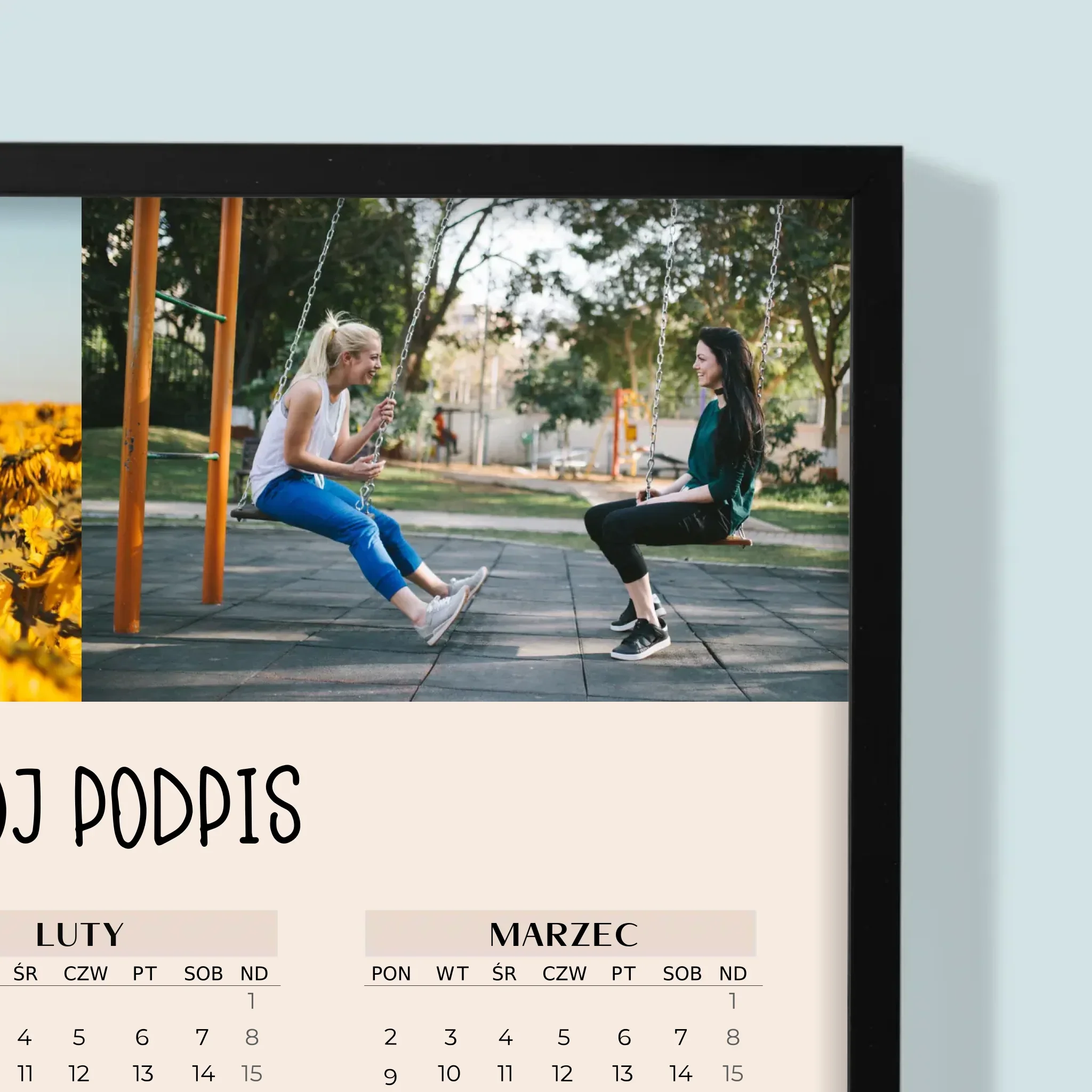 Fotokolaż: 2 Zdjęcia i Podpis - Kalendarz w Ramce - Image 2