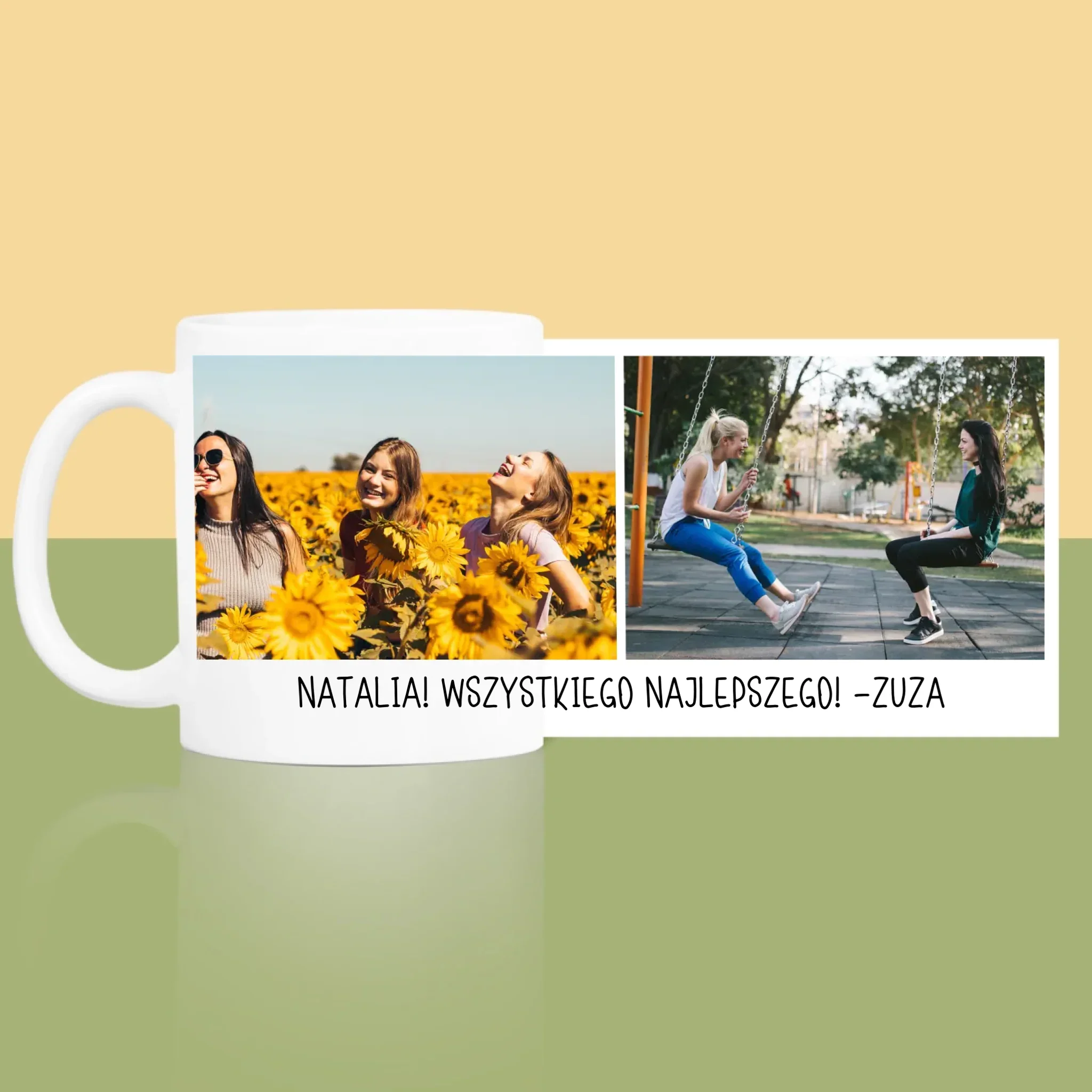 Fotokolaż: 2 Zdjęcia i Podpis - Kubek z Nadrukiem - Image 4