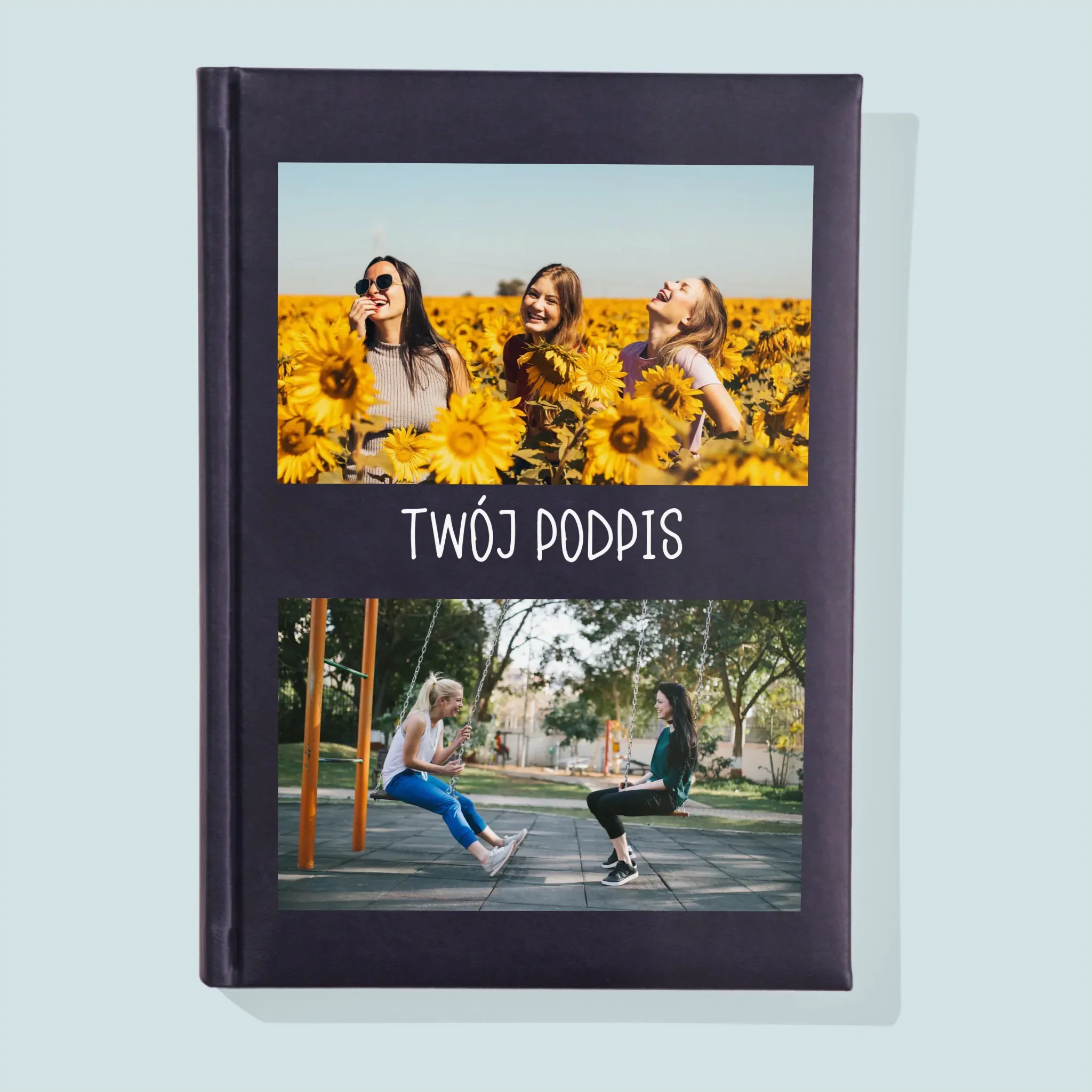 Fotokolaż: 2 Zdjęcia i Podpis - Notes Książkowy z Nadrukiem - Image 2