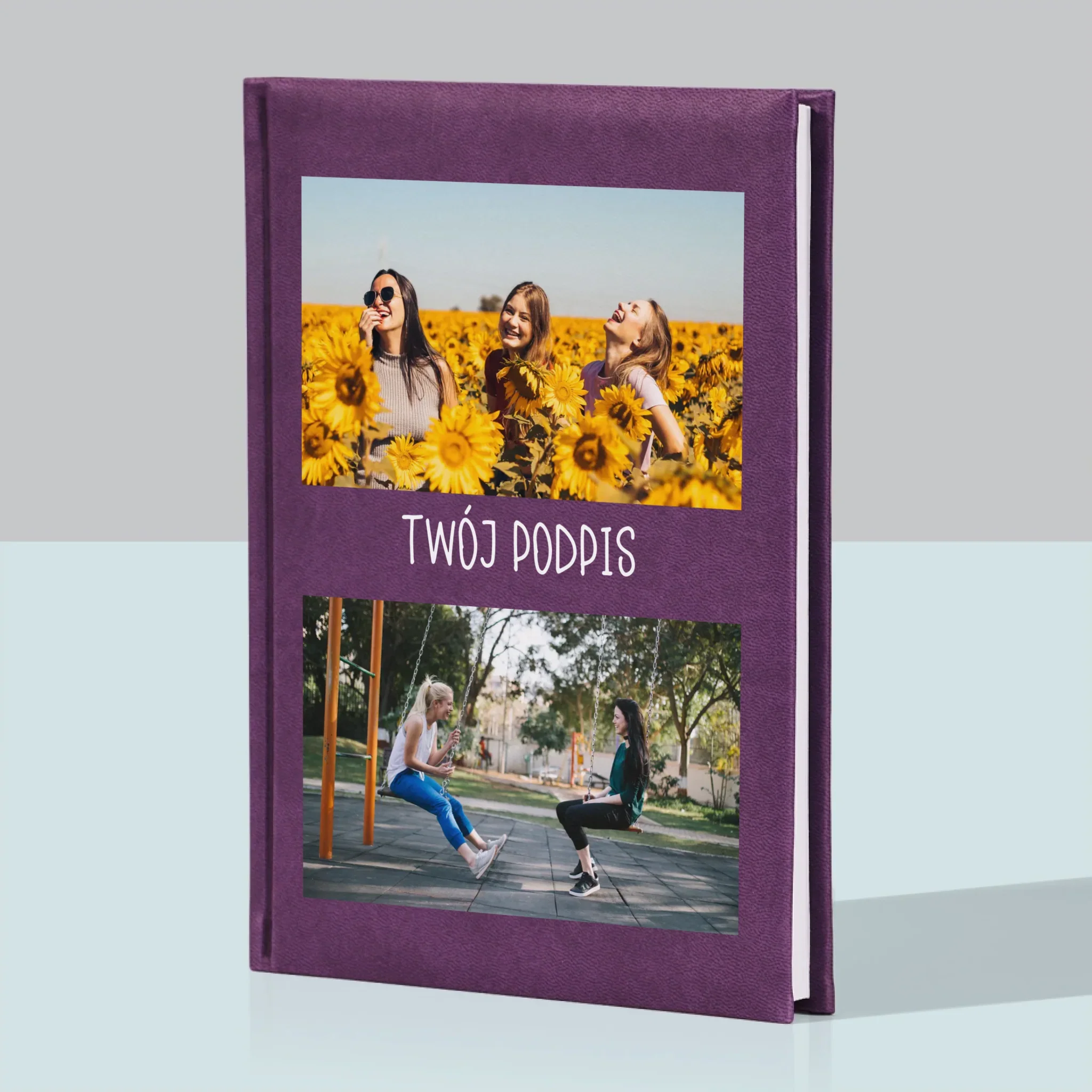 Fotokolaż: 2 Zdjęcia i Podpis - Notes Książkowy z Nadrukiem - Image 5
