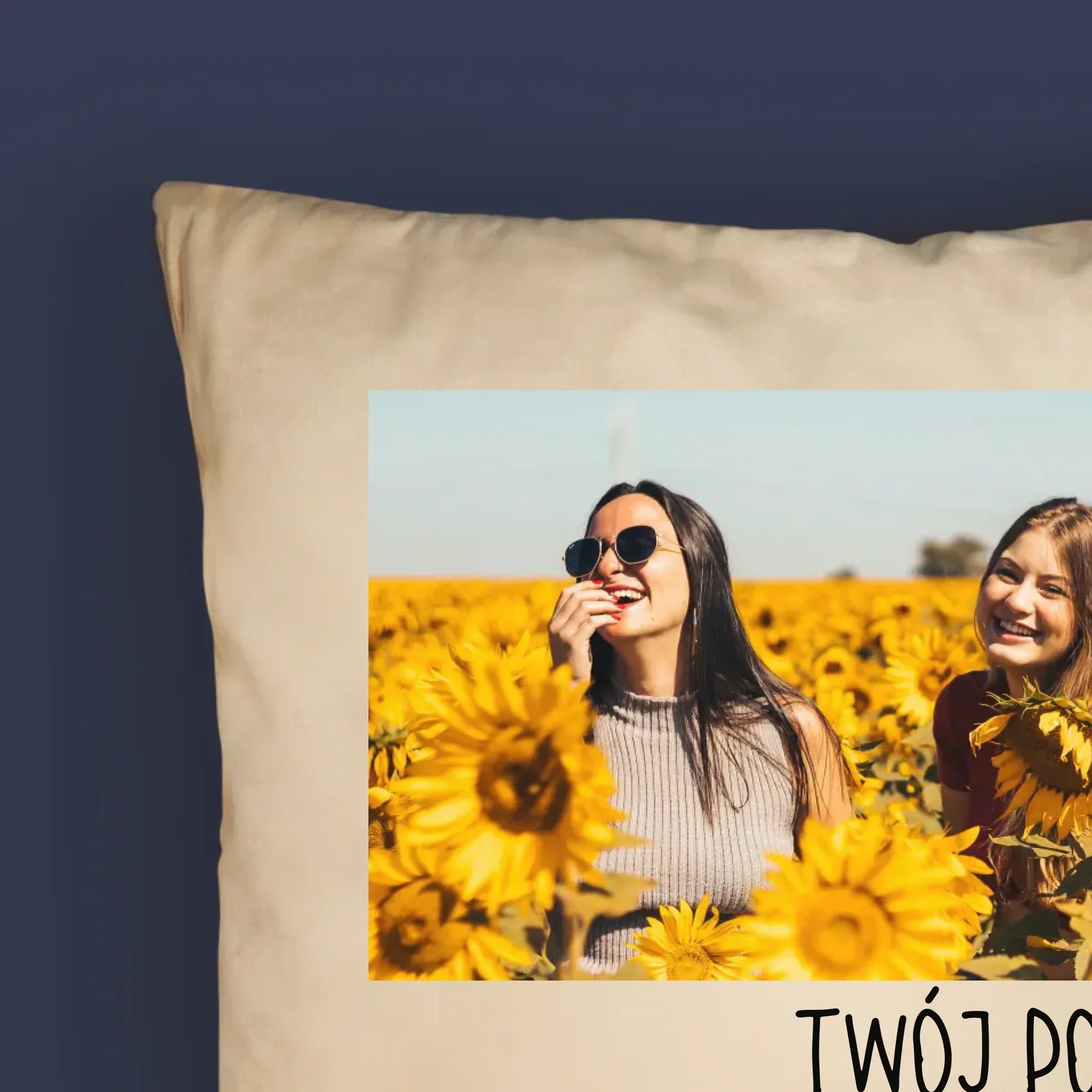 Fotokolaż: 2 Zdjęcia i Podpis - Poduszka z Nadrukiem - Image 5