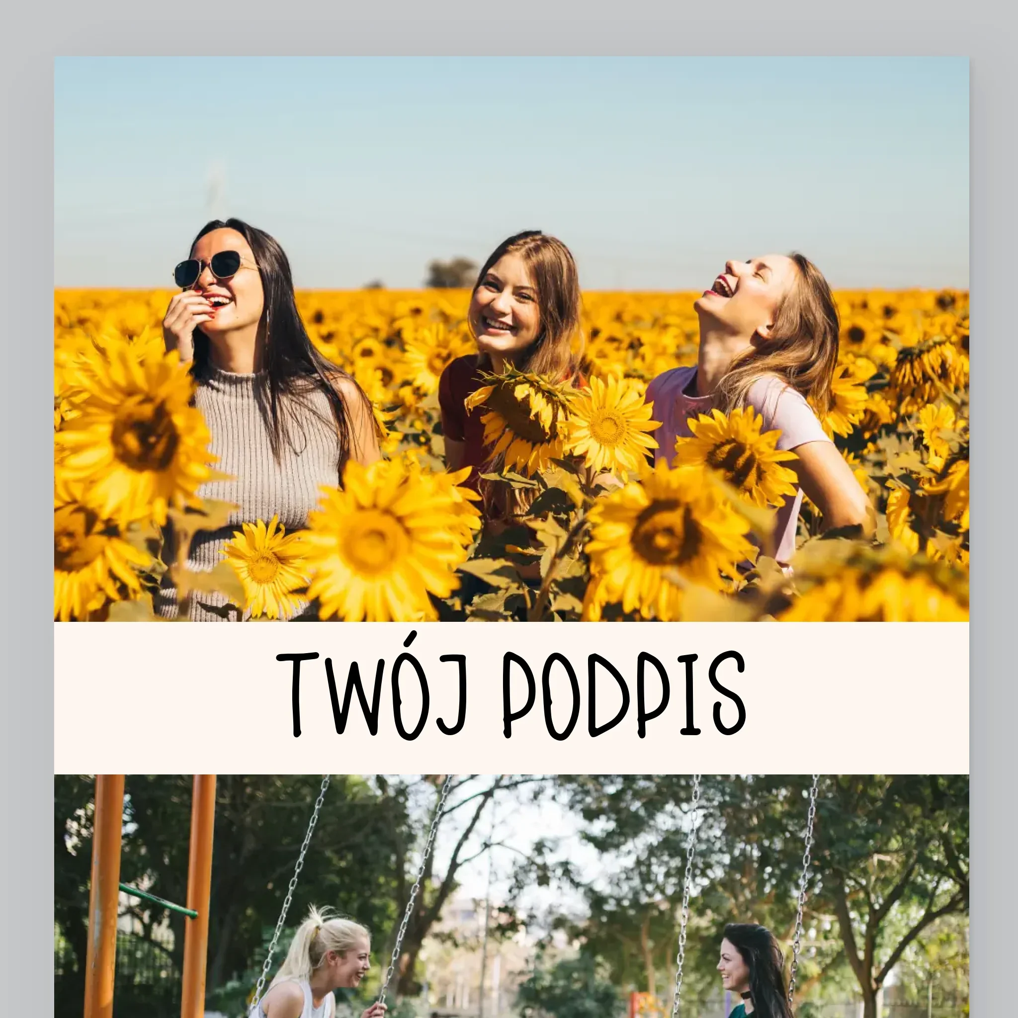 Fotokolaż: 2 Zdjęcia i Podpis - Wydruk Obramowany - Image 2