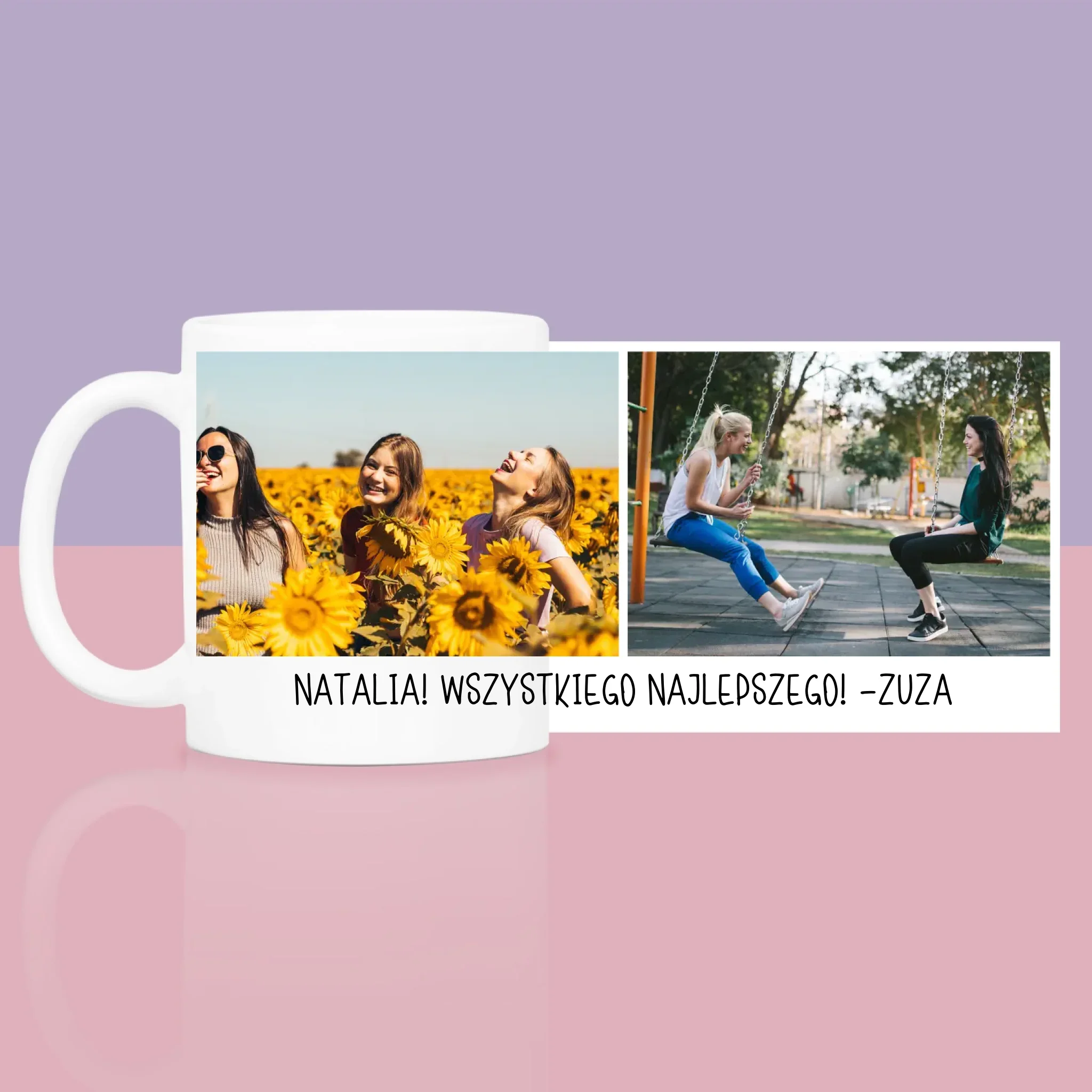 Fotokolaż: 2 Zdjęcia i Podpis - Zestaw prezentowy z kubkiem i różanym spa - Image 5