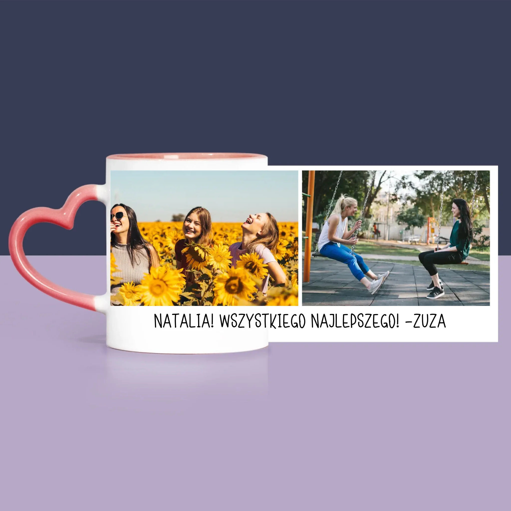 Fotokolaż: 2 Zdjęcia i Podpis - Zestaw Prezentowy z Kubkiem, Misiem i Słodkościami - Image 5
