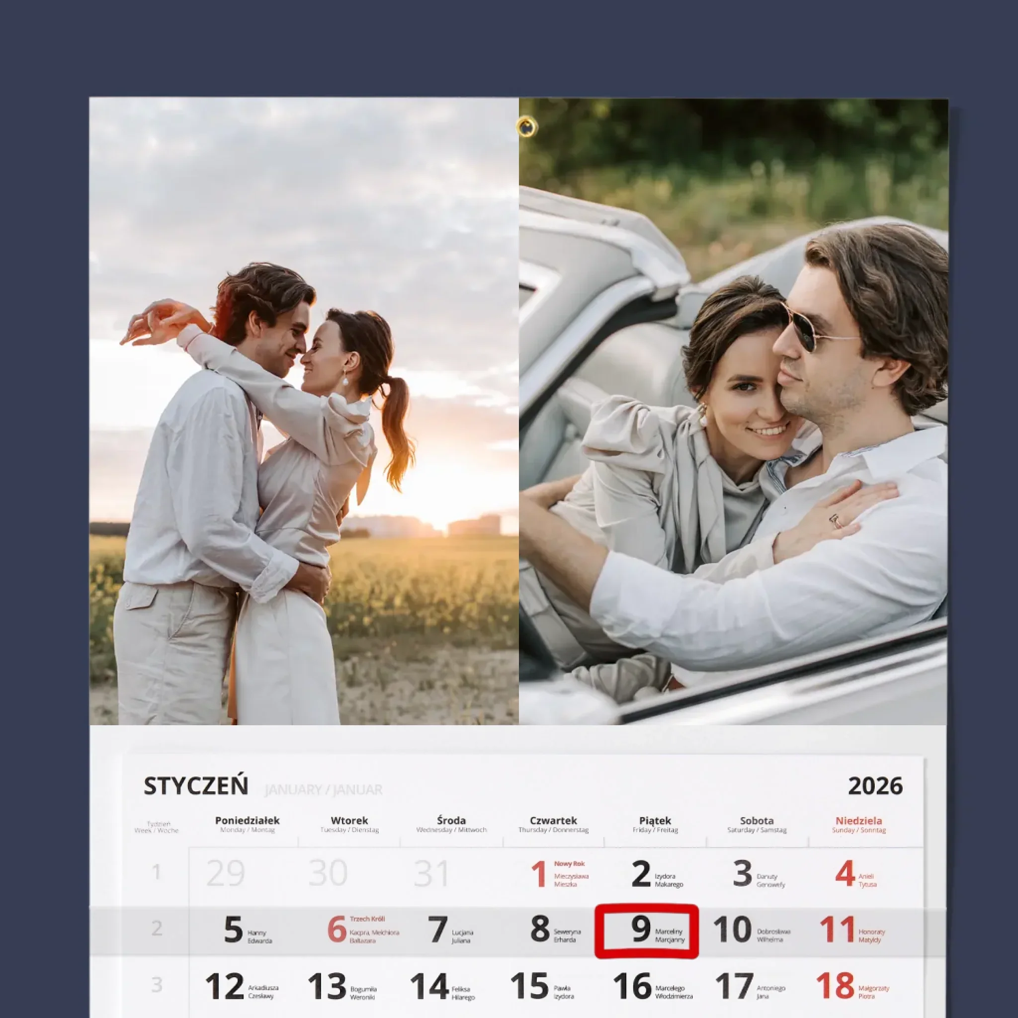Fotokolaż: 2 Zdjęcia - Personalizowany Kalendarz Jednodzielny - Image 2