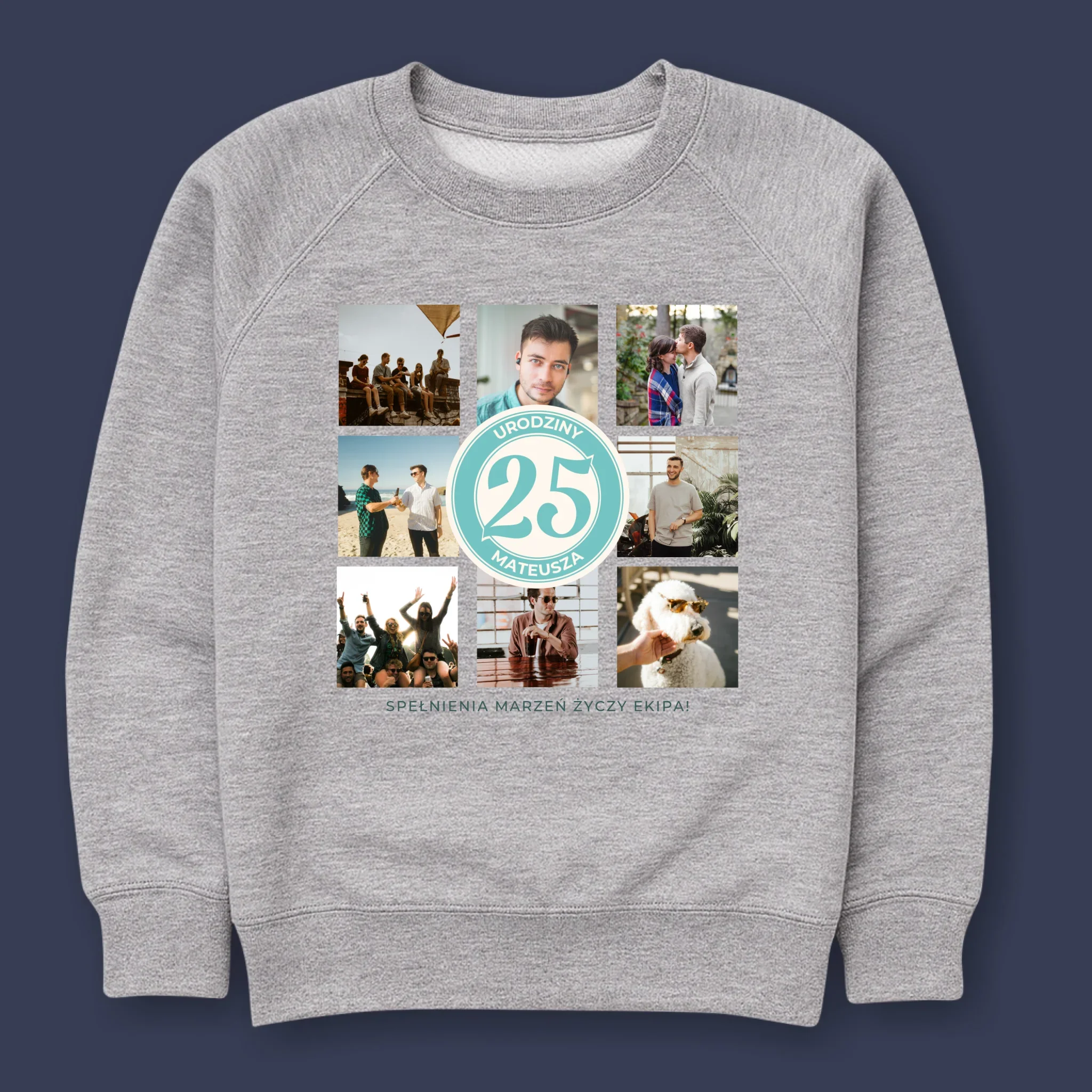 Fotokolaż: 25 Urodziny - Bluza Męska z Kapturem - Image 10