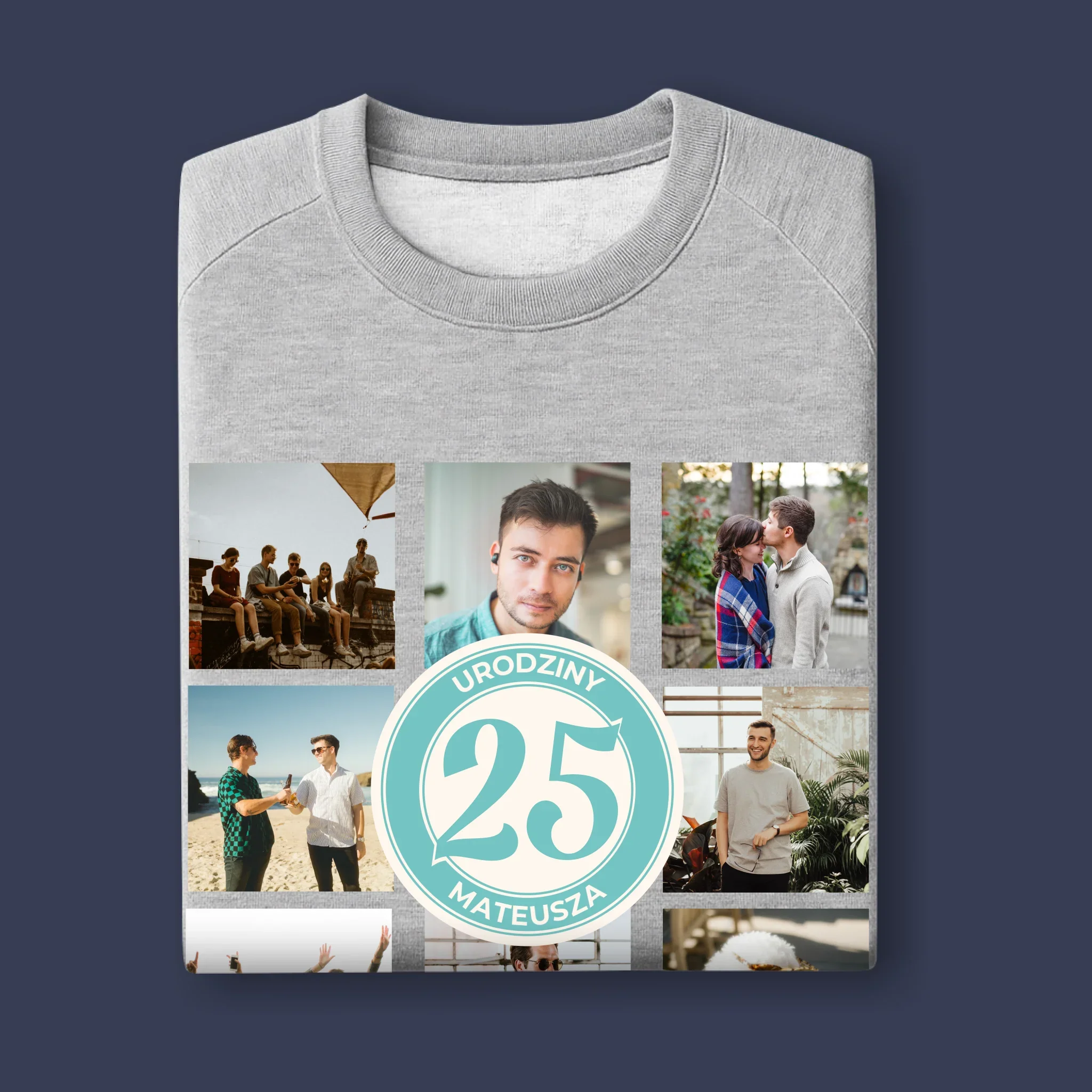 Fotokolaż: 25 Urodziny - Bluza Męska z Kapturem - Image 11