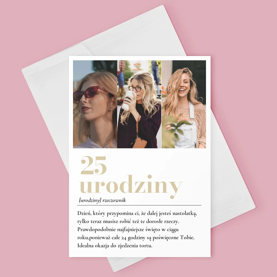 Fotokolaż: 25 Urodziny Definicja - Kartka z Życzeniami - Image 3
