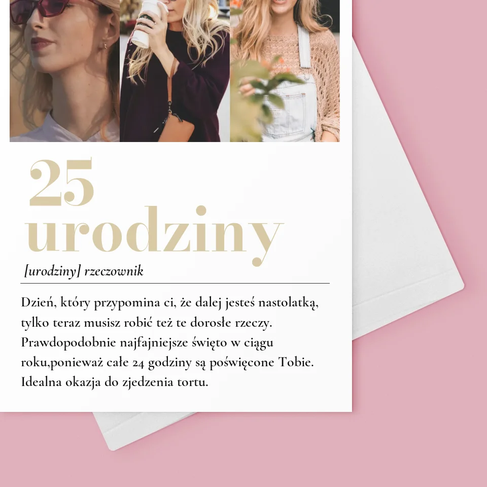 Fotokolaż: 25 Urodziny Definicja - Kartka z Życzeniami - Image 4