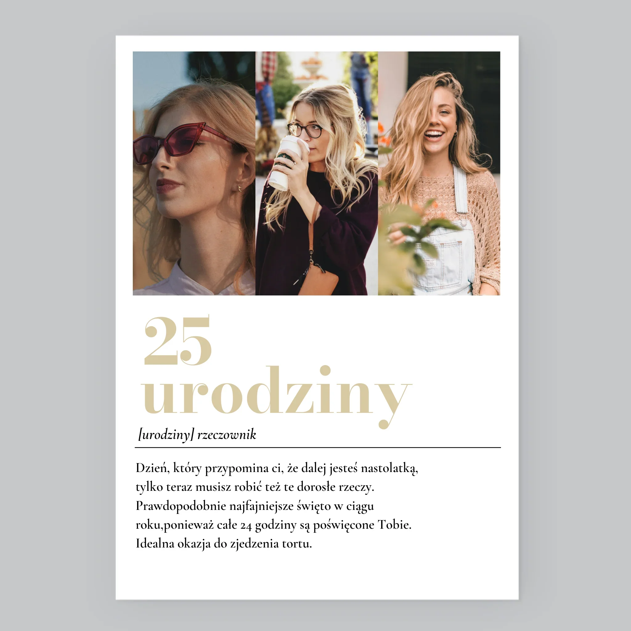 Fotokolaż: 25 Urodziny Definicja - Wydruk Obramowany - Image 5