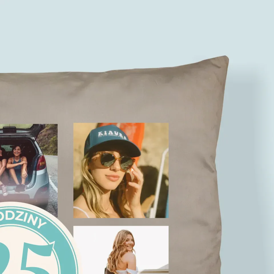 Fotokolaż: 25 Urodziny - Poduszka z Nadrukiem - Image 2