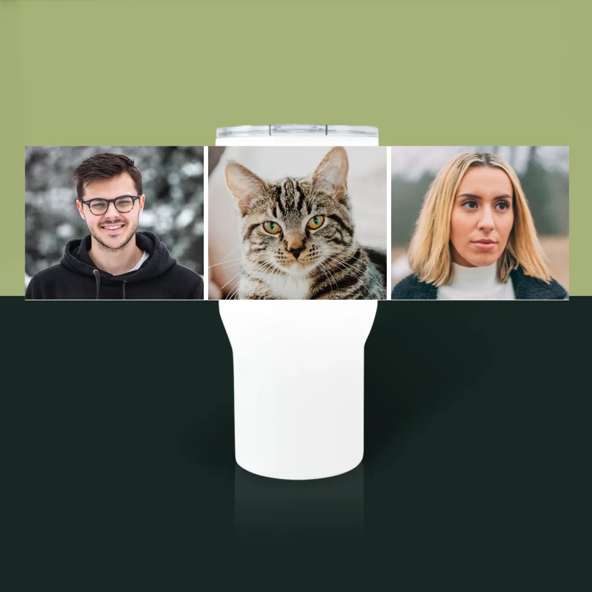 Fotokolaż: 3 Zdjęcia - Kubek Termiczny Biały - Image 3
