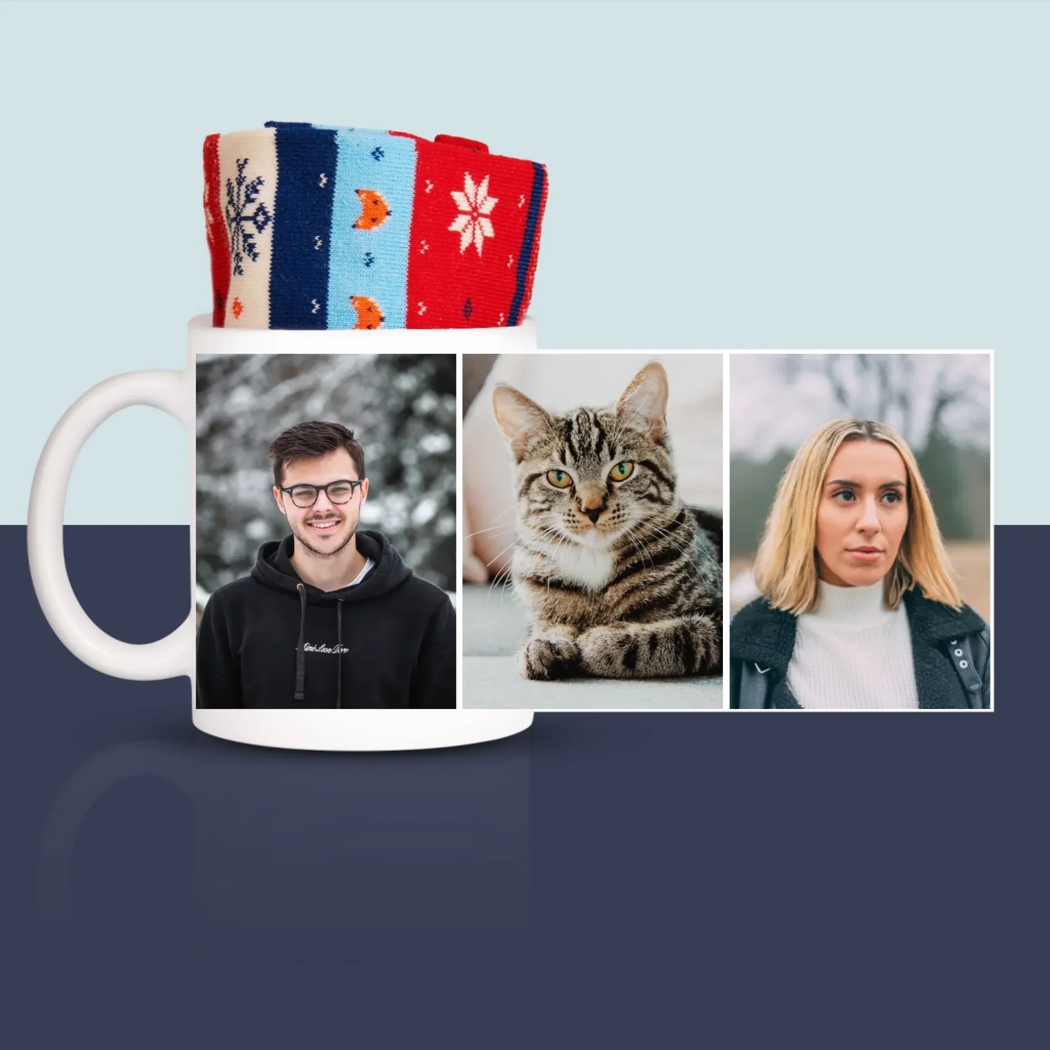 Fotokolaż: 3 Zdjęcia - Zimowe Skarpetki w Kubku - Image 3