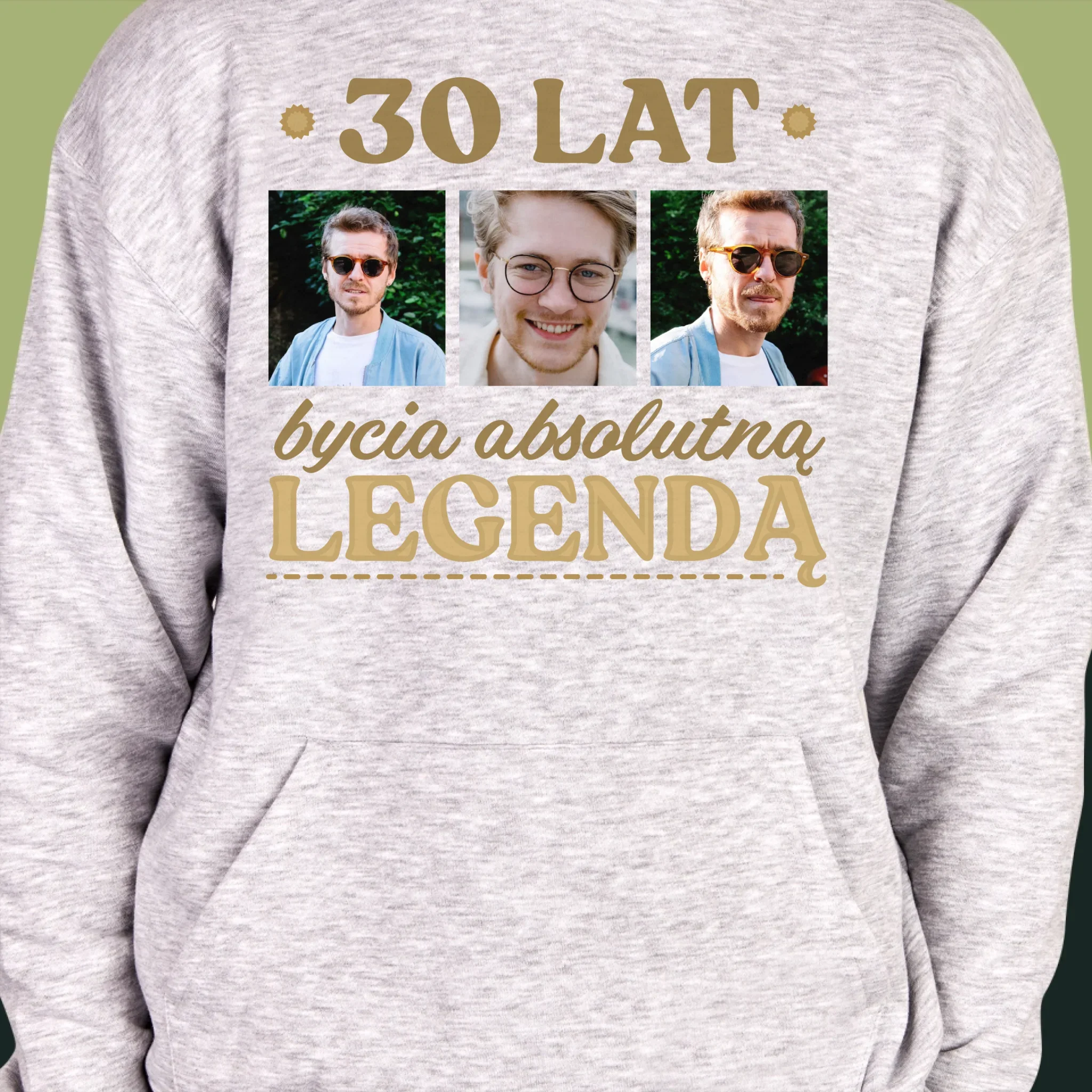 Fotokolaż: 30 Lat Bycia Legendą - Bluza Męska z Kapturem - Image 6