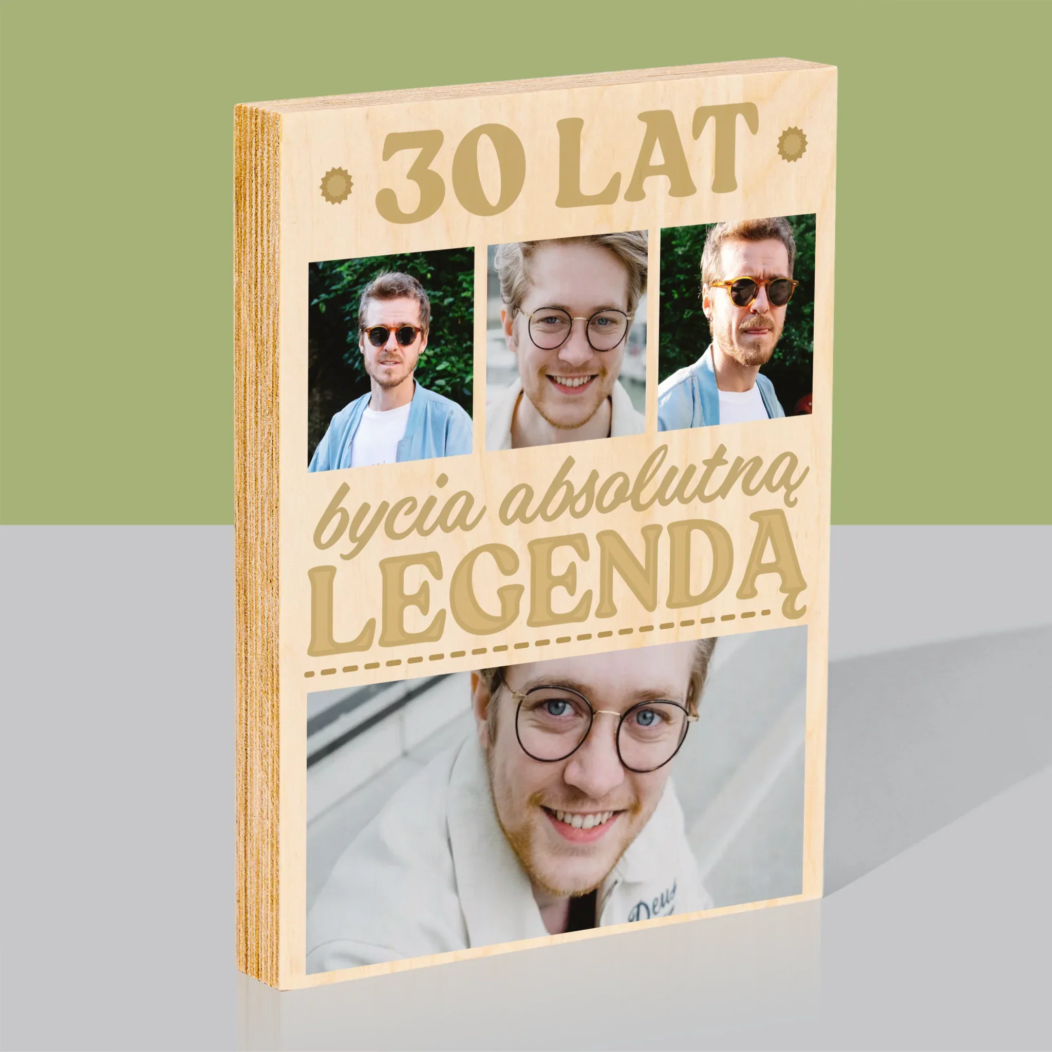 Fotokolaż: 30 Lat Bycia Legendą - Wydruk Na Drewnie