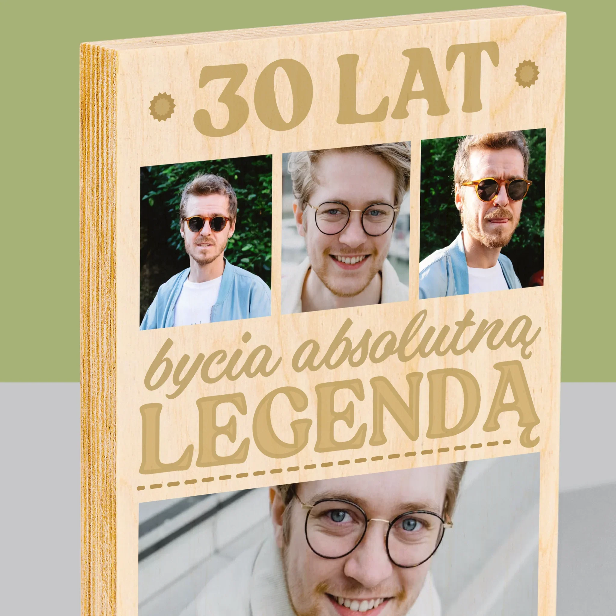 Fotokolaż: 30 Lat Bycia Legendą - Wydruk Na Drewnie - Image 2