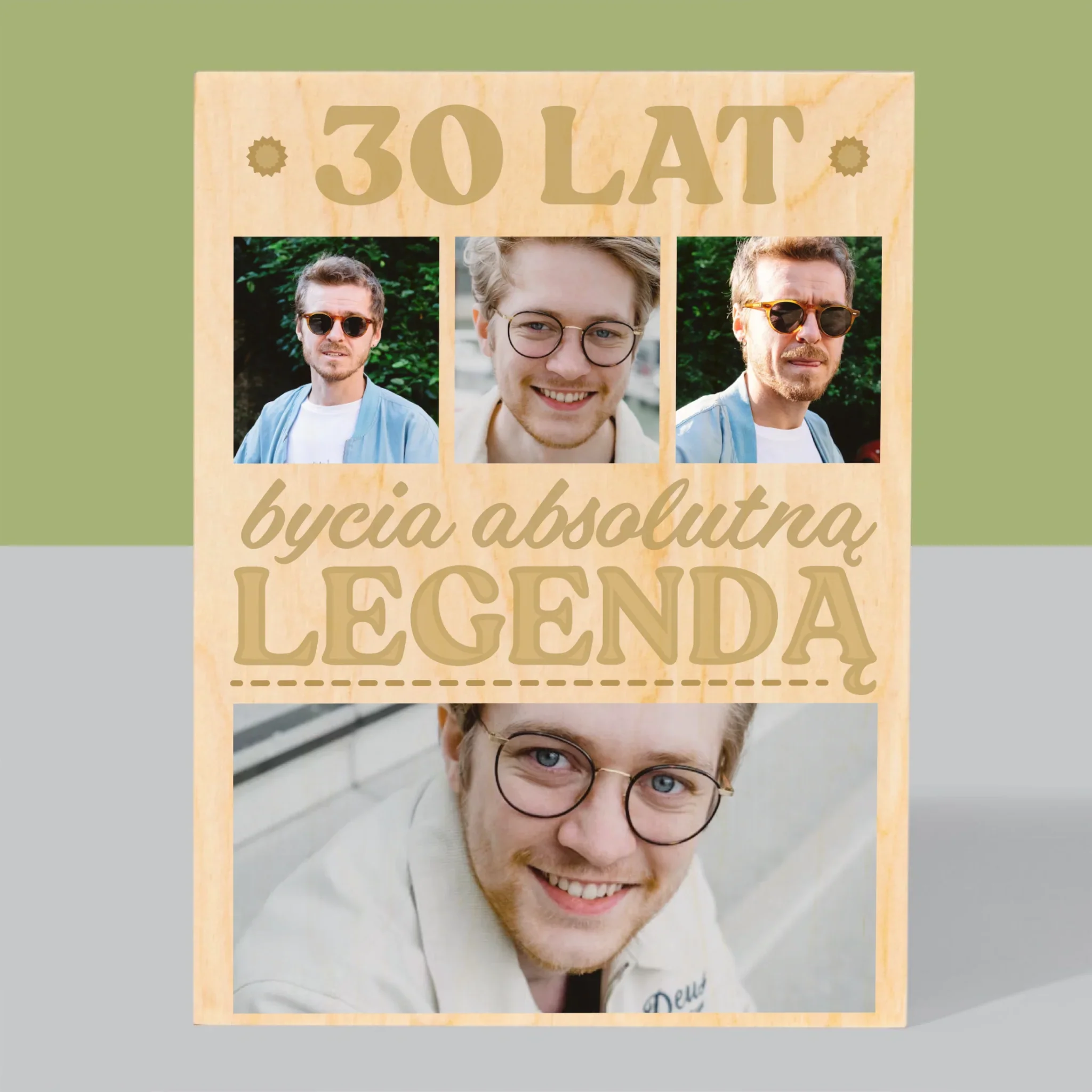 Fotokolaż: 30 Lat Bycia Legendą - Wydruk Na Drewnie - Image 3