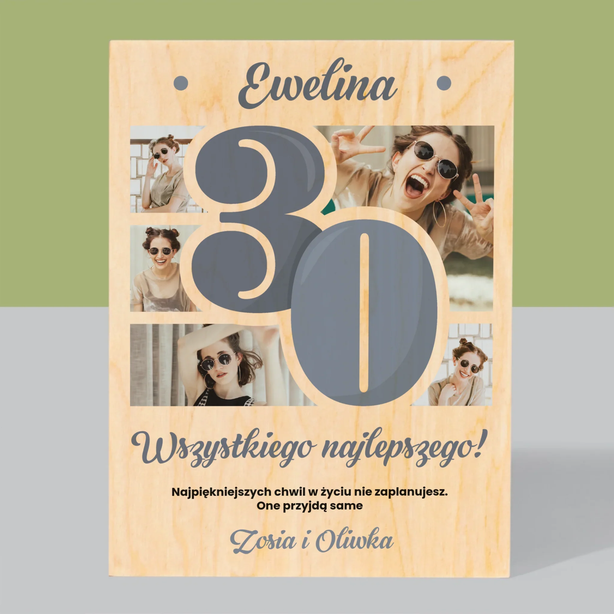 Fotokolaż: 30 Najpiękniejsze Chwile - Wydruk Na Drewnie - Image 3