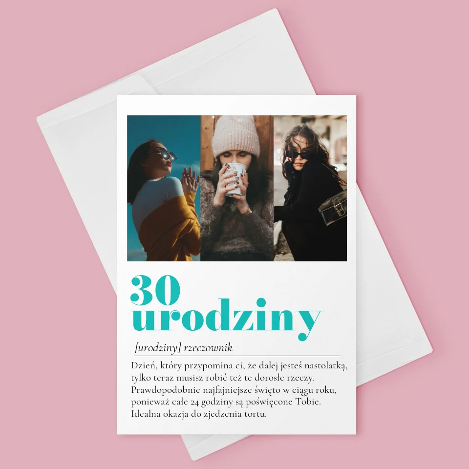 Fotokolaż: 30 Urodziny Definicja - Kartka z Życzeniami - Image 3