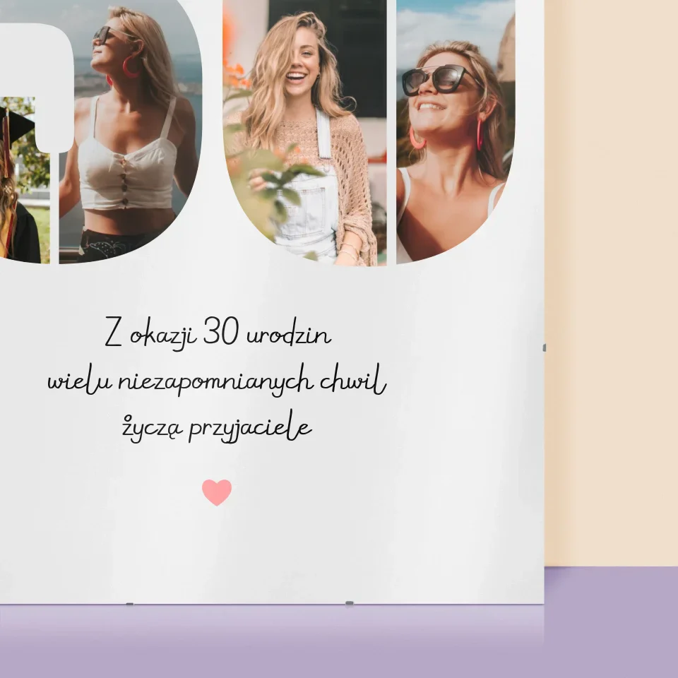 Fotokolaż: 30 Urodziny Życzenia - Personalizowany Plakat - Image 2