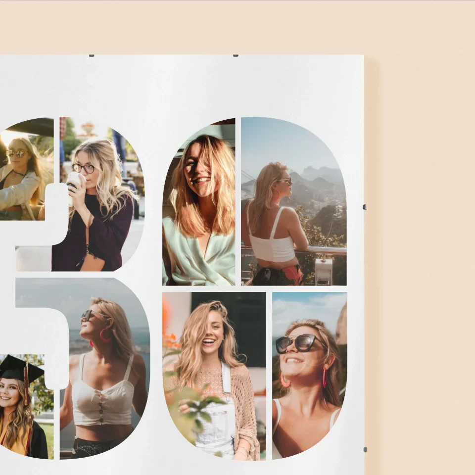 Fotokolaż: 30 Urodziny Życzenia - Personalizowany Plakat - Image 3