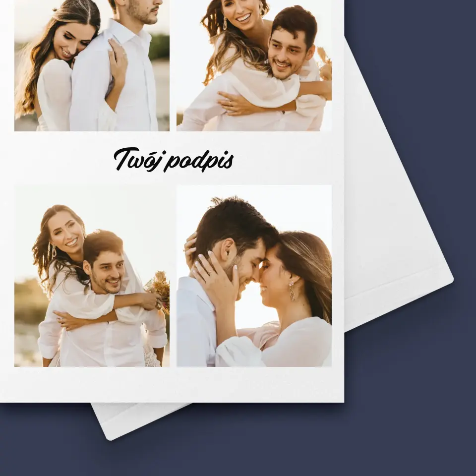 Fotokolaż: 4 Zdjęcia i Podpis - Kartka z Życzeniami - Image 4