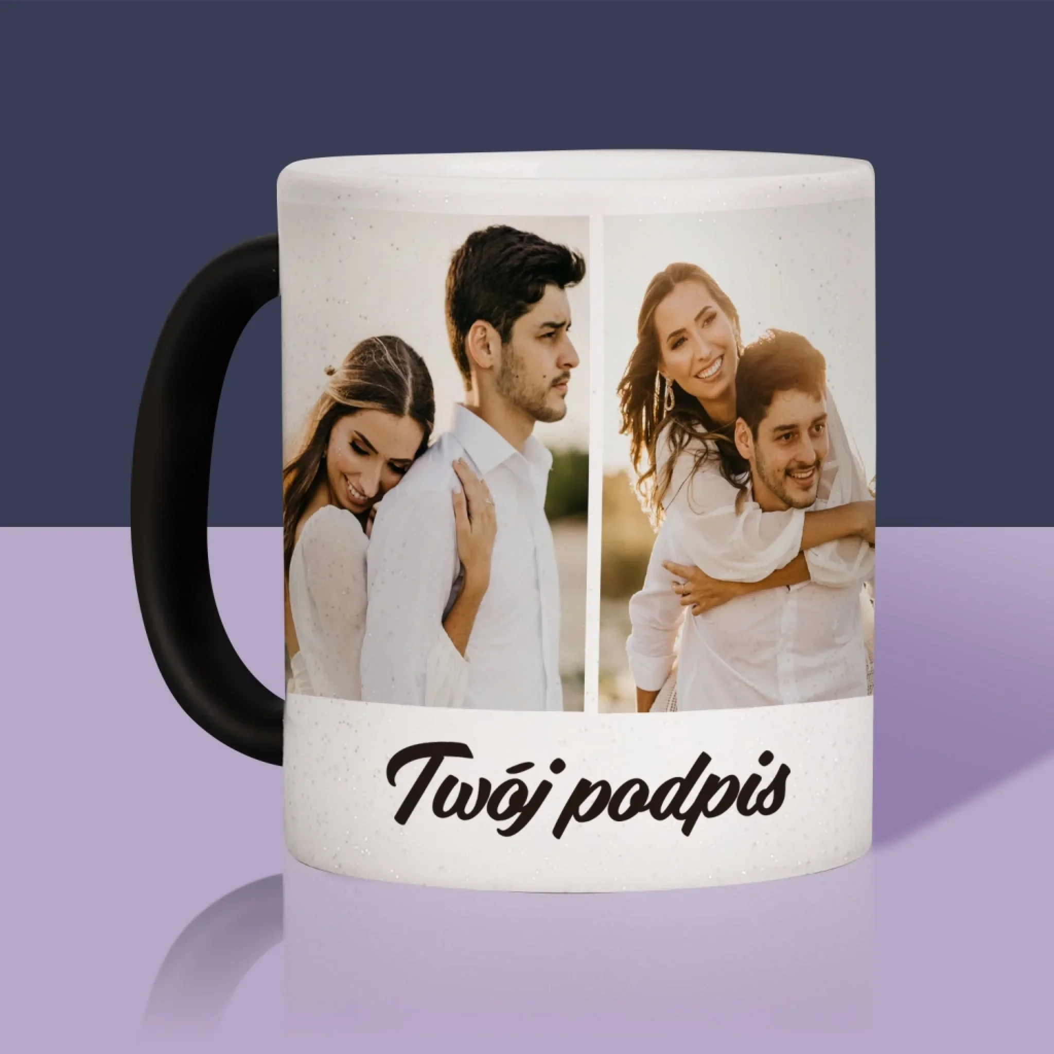 Fotokolaż: 4 Zdjęcia i Podpis - Kubek z Nadrukiem - Image 12