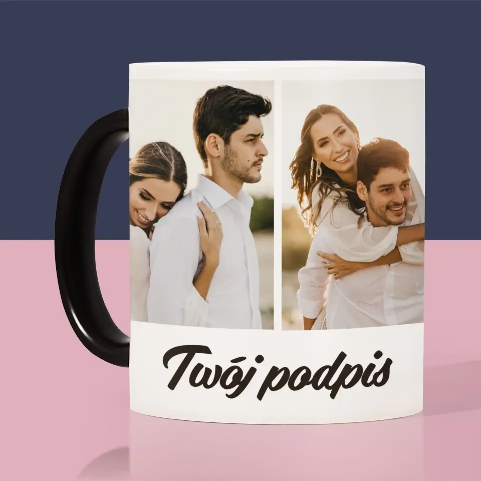 Fotokolaż: 4 Zdjęcia i Podpis - Kubek z Nadrukiem - Image 7