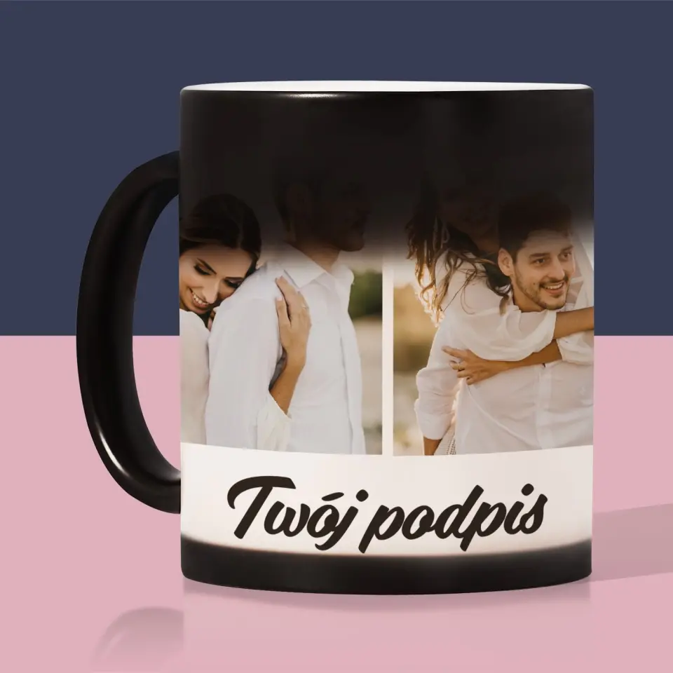 Fotokolaż: 4 Zdjęcia i Podpis - Kubek z Nadrukiem - Image 8