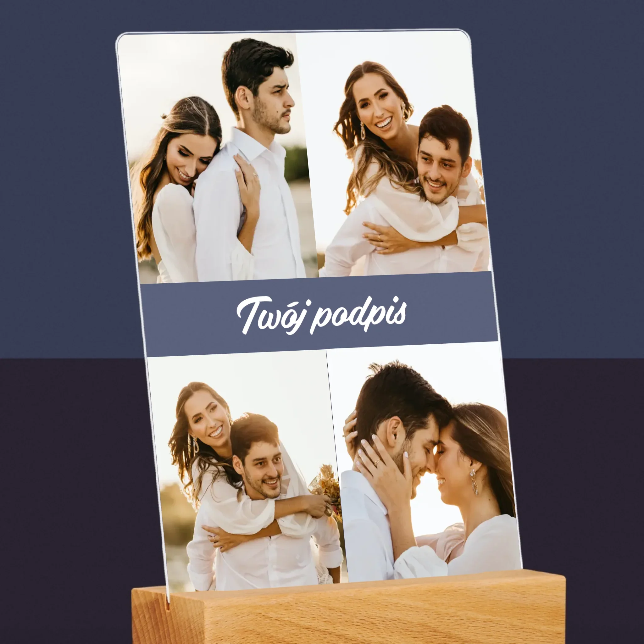 Fotokolaż: 4 Zdjęcia i Podpis - Wydruk Na Szkle Akrylowym - Image 6