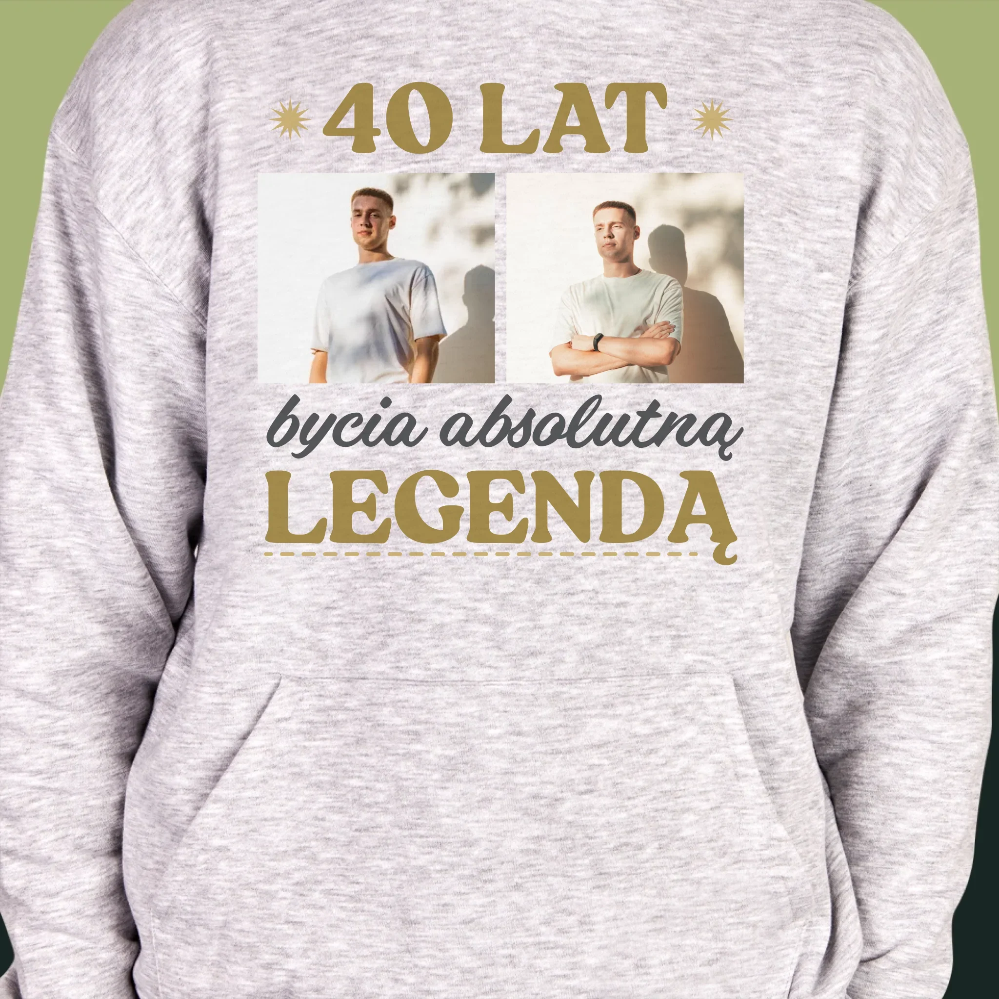 Fotokolaż: 40 Lat Bycia Legendą - Bluza Męska Z Kapturem - Image 6