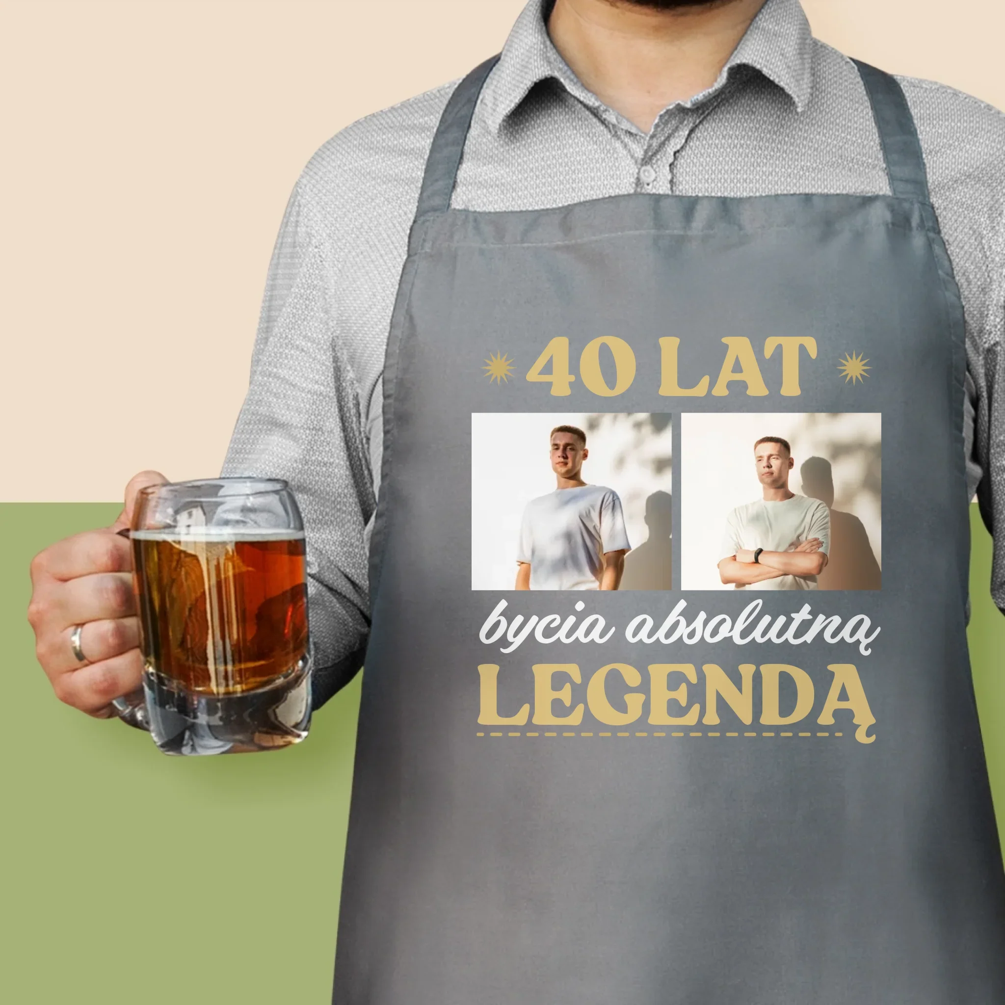 Fotokolaż: 40 Lat Bycia Legendą - Fartuch z Nadrukiem - Image 2