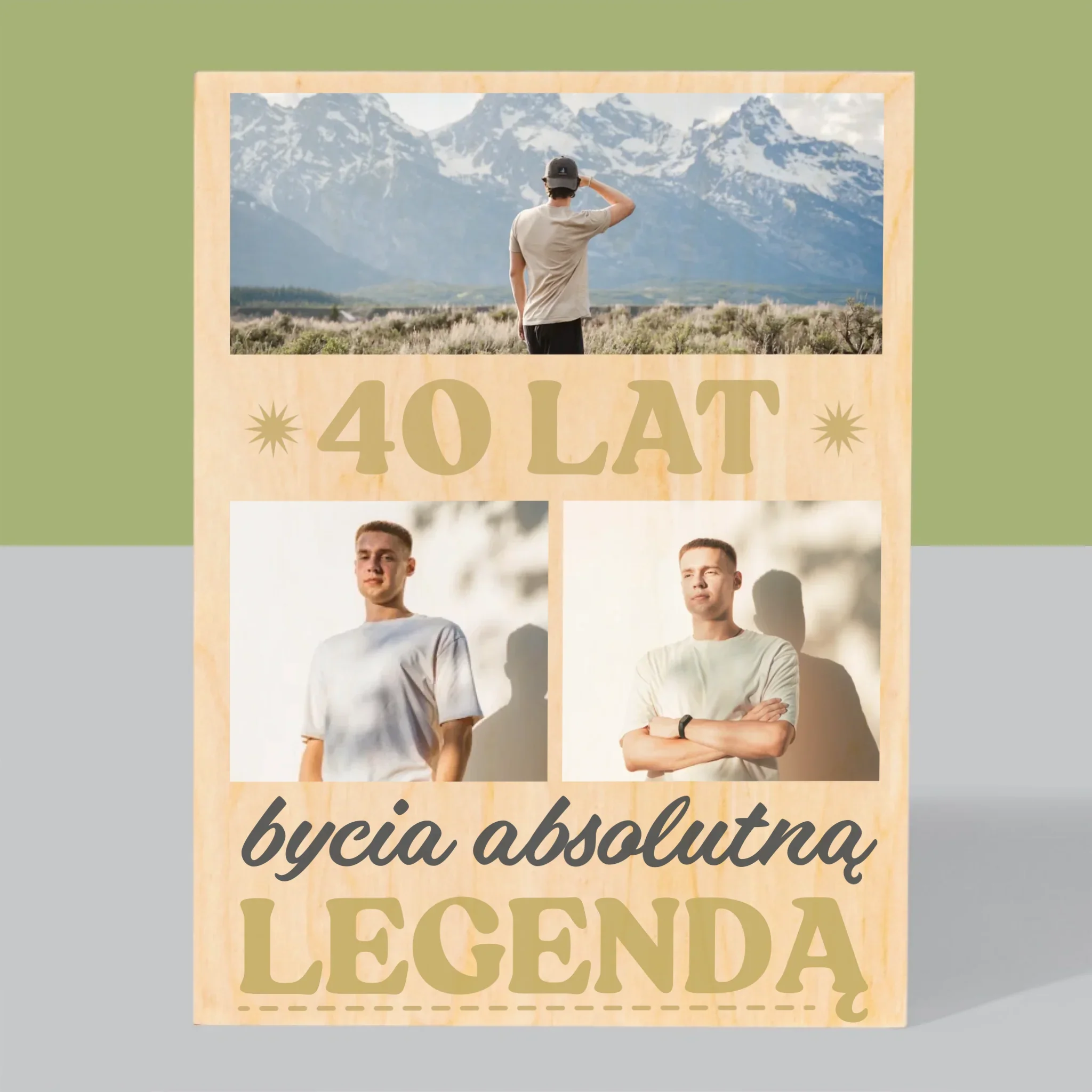 Fotokolaż: 40 Lat Bycia Legendą - Wydruk Na Drewnie - Image 3