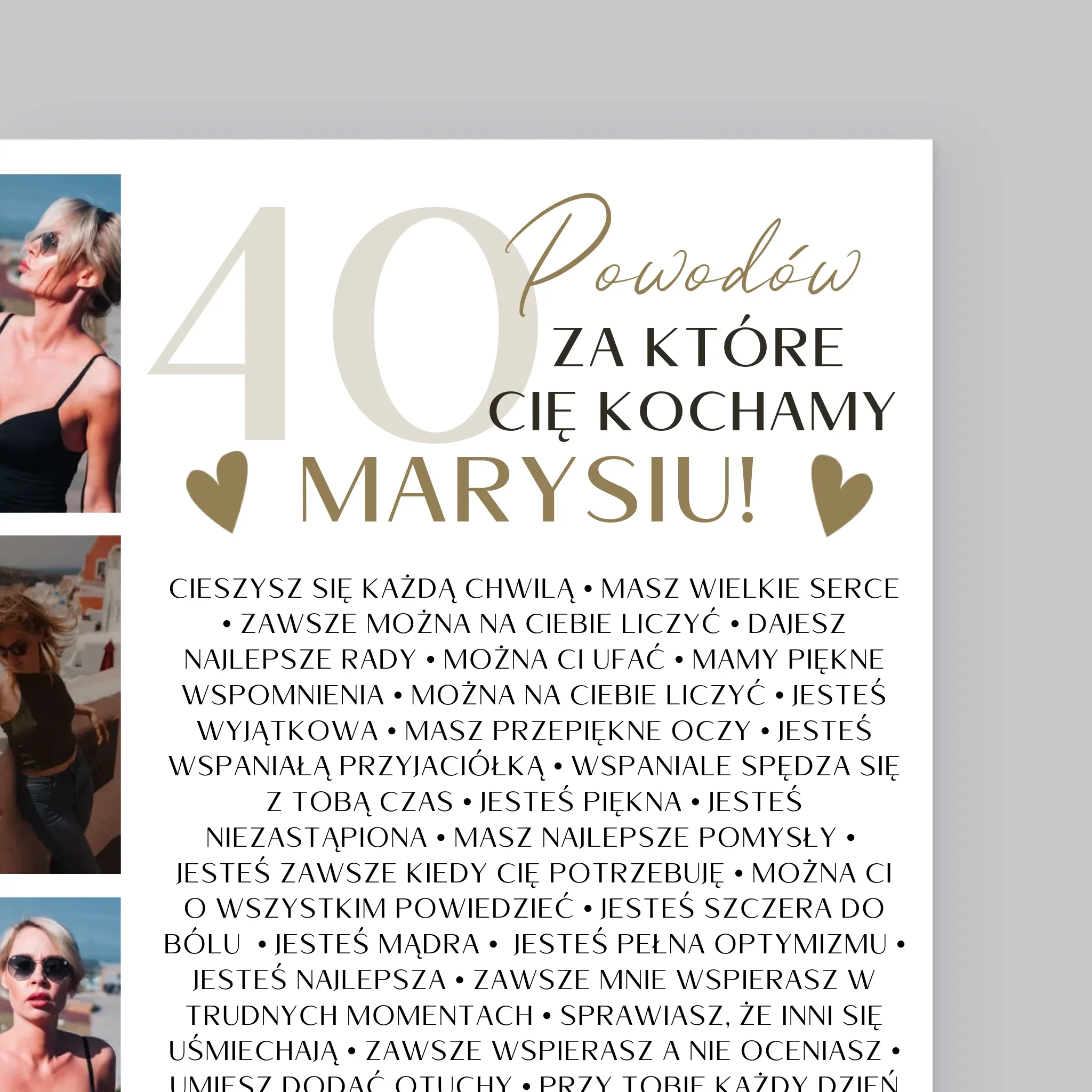 Fotokolaż: 40 Powodów - Wydruk Obramowany - Image 10