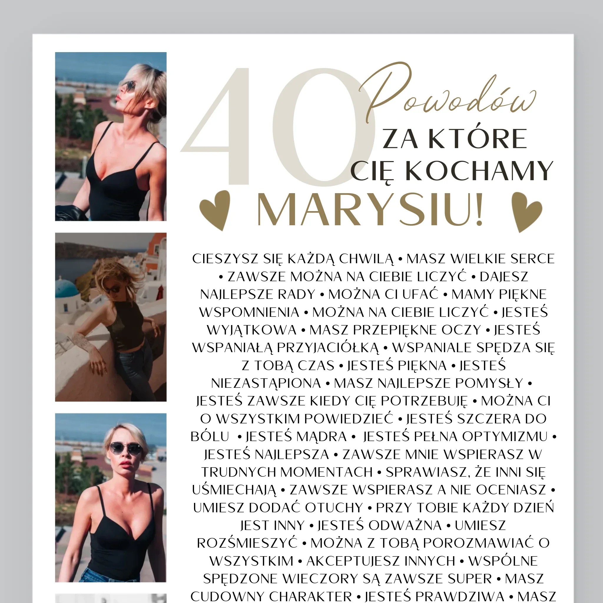 Fotokolaż: 40 Powodów - Wydruk Obramowany - Image 9