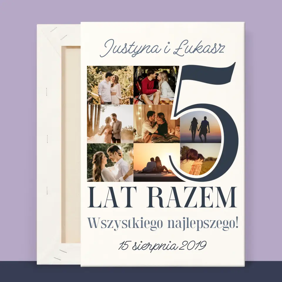 Fotokolaż: 5 Lat Razem - Wydruk Obramowany - Image 12
